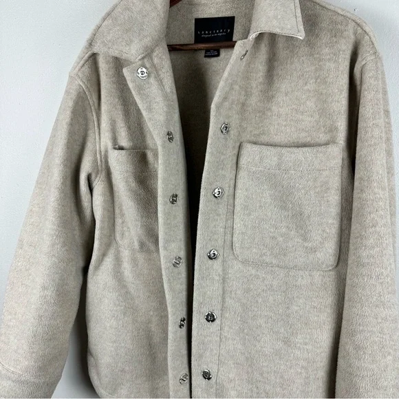 SANCTUARY Oversize Bedford Shacket Toasted Marshmallow Jacket Crafted & Tailored - Picture 8 of 11